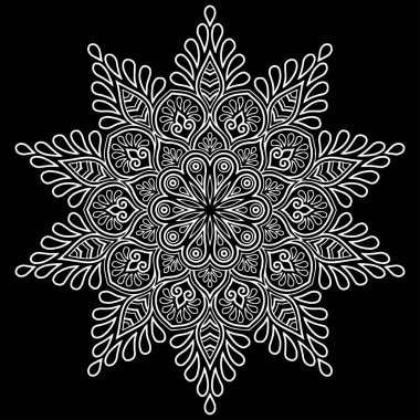 Mandala desen beyaz iyi bir ruh hali