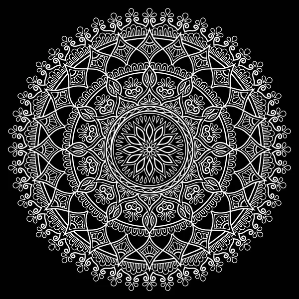 Mandala Modèle Blanc Bonne Humeur — Image vectorielle