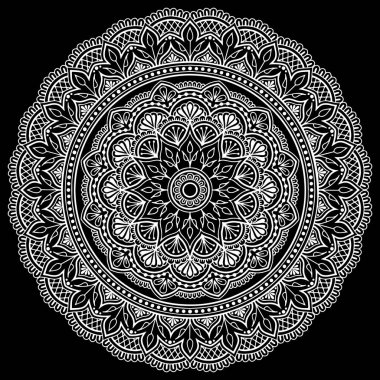 Mandala desen beyaz iyi bir ruh hali