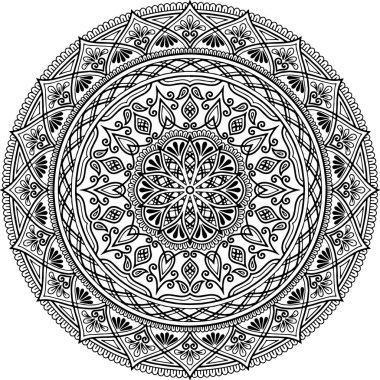 Mandala deseni siyah beyaz iyi ruh hali.