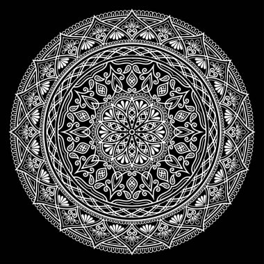 Mandala desen beyaz iyi bir ruh hali