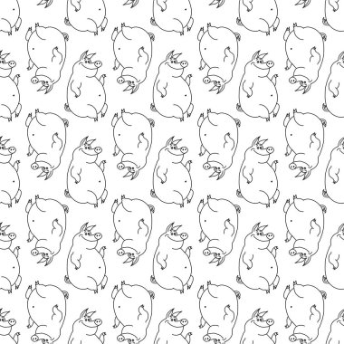 Soyut desenler domuz doodle kroki siyah ve beyaz