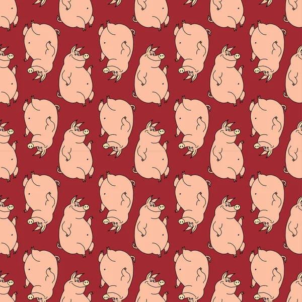 Abstrakte Muster Schwein Doodle Skizze Farbe — Stockvektor