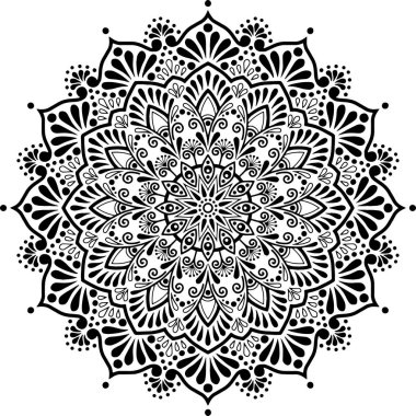 Mandala deseni siyah beyaz iyi ruh hali.