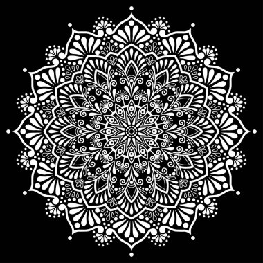 Mandala desen beyaz iyi bir ruh hali