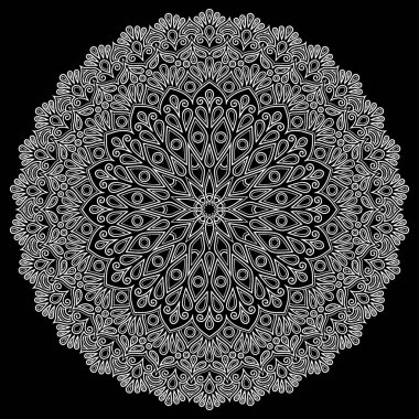 Mandala desen beyaz iyi bir ruh hali