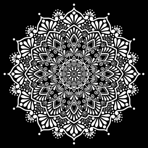 Patrón Mandala Blanco Buen Humor — Vector de stock