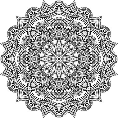 Mandala deseni siyah beyaz iyi ruh hali.