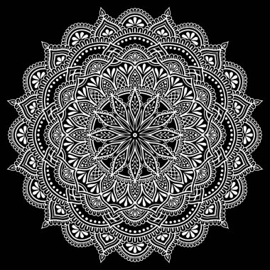 Mandala desen beyaz iyi bir ruh hali