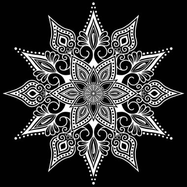 Mandala desen beyaz iyi bir ruh hali