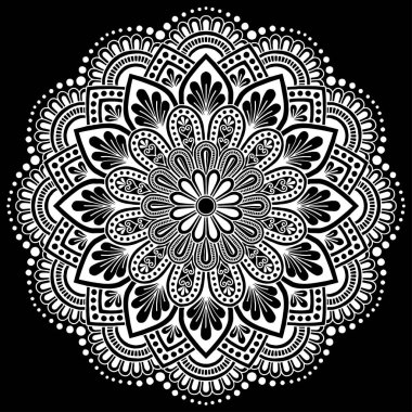 Mandala desen beyaz iyi bir ruh hali