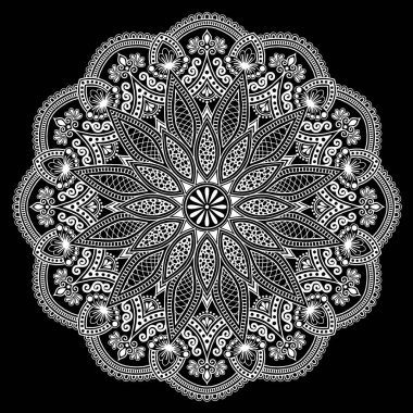 Mandala desen beyaz iyi bir ruh hali