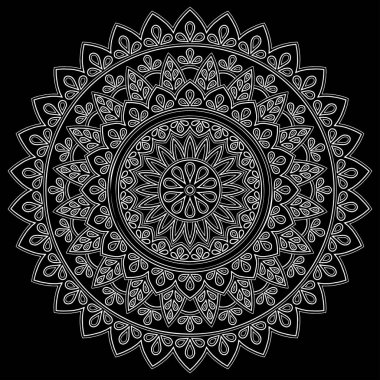 Mandala desen beyaz iyi bir ruh hali