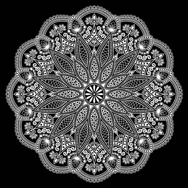 Mandala Modello Bianco Buon Umore — Vettoriale Stock