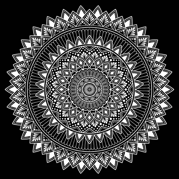 Mandala Modèle Blanc Bonne Humeur — Image vectorielle