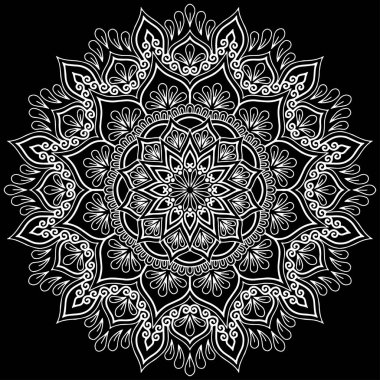 Mandala desen beyaz iyi bir ruh hali