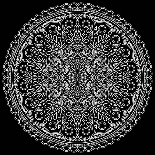 Patrón Mandala Blanco Buen Humor — Vector de stock