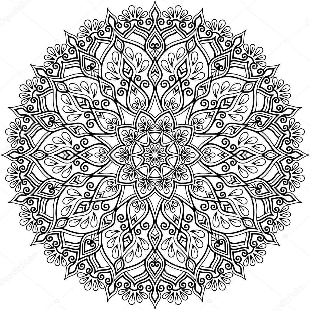 Figure mandala for coloring good mood