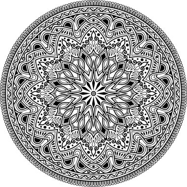 Mandala deseni siyah beyaz iyi ruh hali.