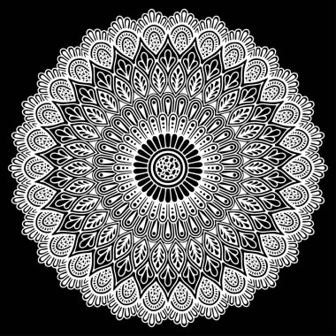 Mandala desen beyaz iyi bir ruh hali