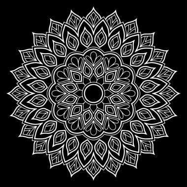 Mandala desen beyaz iyi bir ruh hali