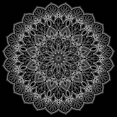 Mandala desen beyaz iyi bir ruh hali