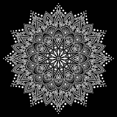 Mandala desen beyaz iyi bir ruh hali