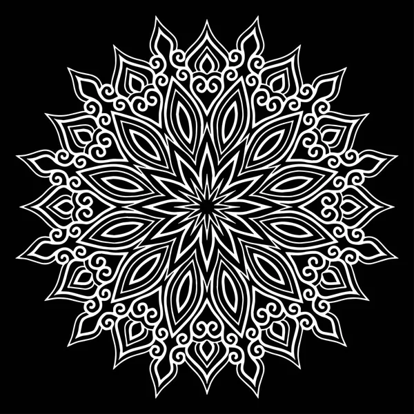 Mandala Motif Griffes Blanches Croquis Bonne Humeur — Image vectorielle