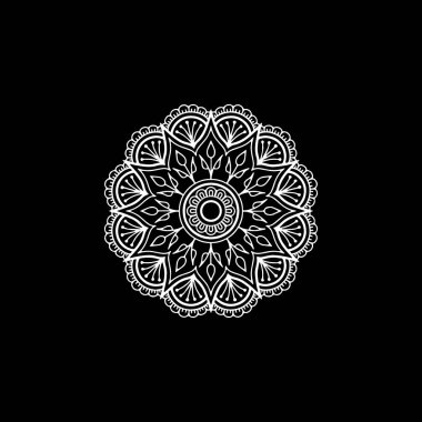 Mandala desen beyaz karalamalar keyfi kroki