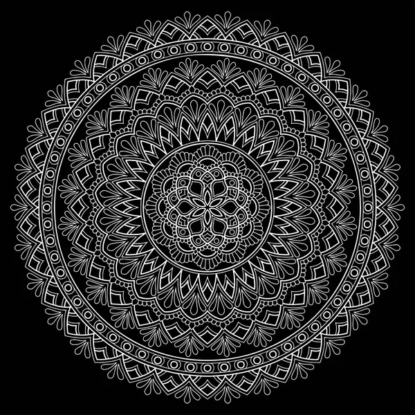 Mandala Patroon Witte Doodles Schets Goed Humeur — Stockvector