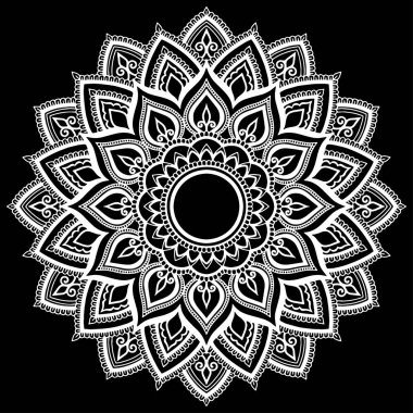 Mandala desen beyaz karalamalar keyfi kroki