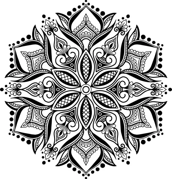 Patrón Mandala Garabatos Blanco Negro Bosquejo Buen Humor — Archivo Imágenes Vectoriales