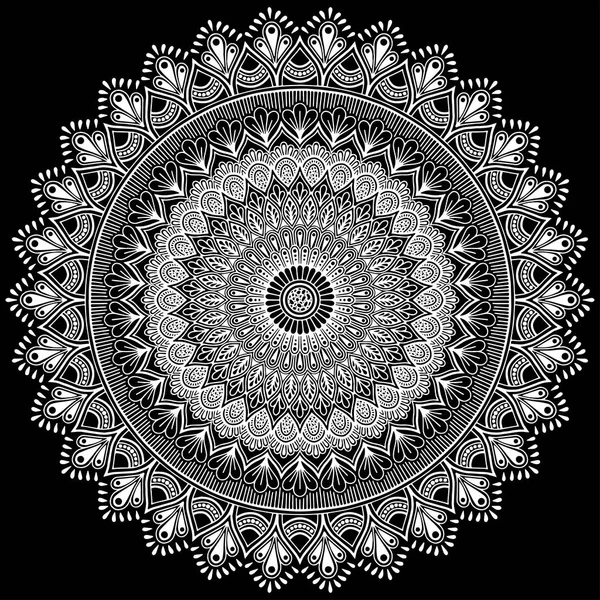 Mandala Motif Griffes Blanches Croquis Bonne Humeur — Image vectorielle
