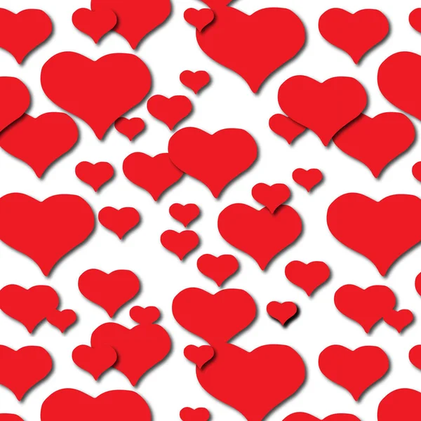 Kalpler Sevgililer Günü Dikişsiz Desen Aşk — Stok Vektör