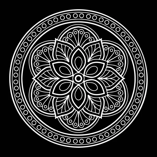 Mandala Modello Bianco Scarabocchi Schizzo Buon Umore — Vettoriale Stock