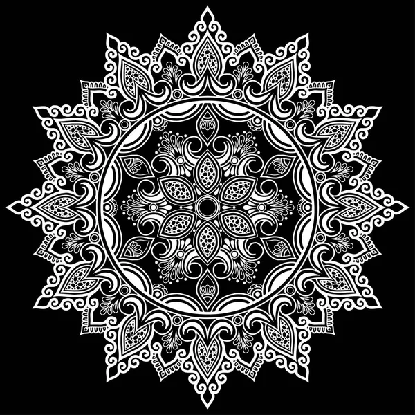 Patrón Mandala Garabatos Blancos Bosquejo Buen Humor — Vector de stock