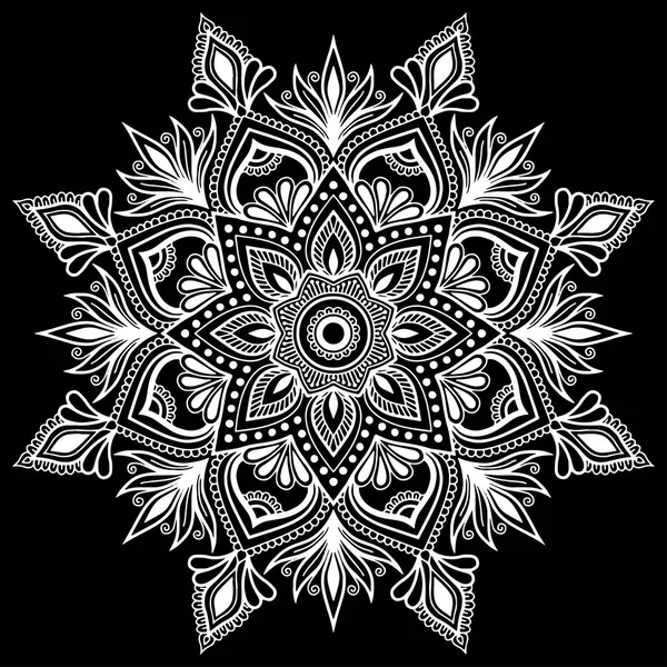 Mandala Muster Weiße Kritzeleien Skizzieren Gute Laune — Stockvektor