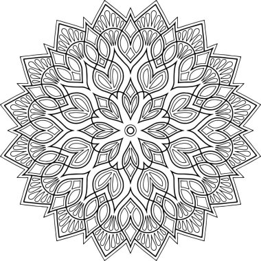 Renkli karalamalar için mandala iyi bir ruh hali çizmek