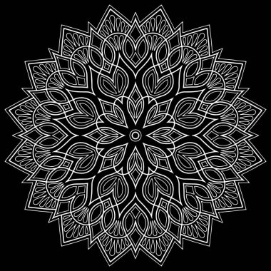 Mandala desen beyaz karalamalar keyfi kroki