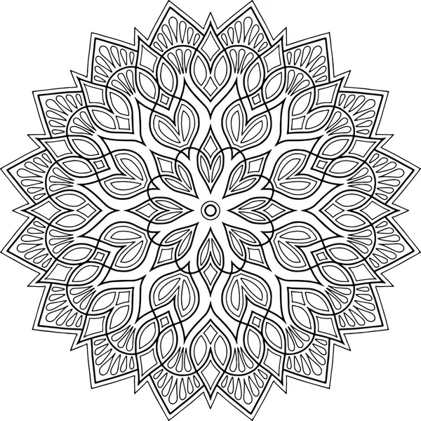 Figura Mandala Para Colorear Garabatos Bosquejo Buen Humor — Vector de stock