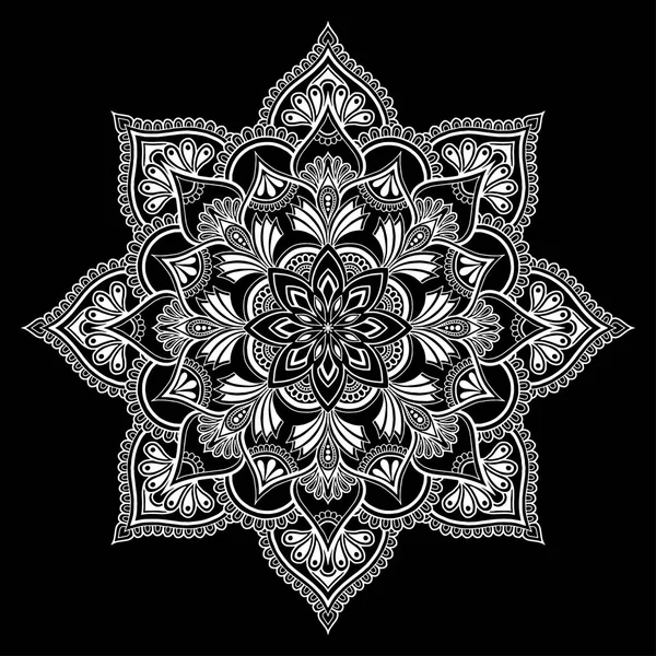 Mandala desen beyaz karalamalar keyfi kroki