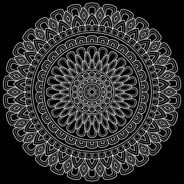 Mandala desen beyaz karalamalar keyfi kroki