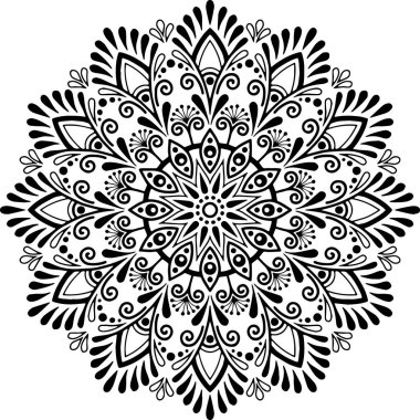 Mandala deseni siyah beyaz iyi ruh hali.