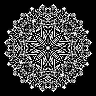 Mandala desen beyaz iyi bir ruh hali