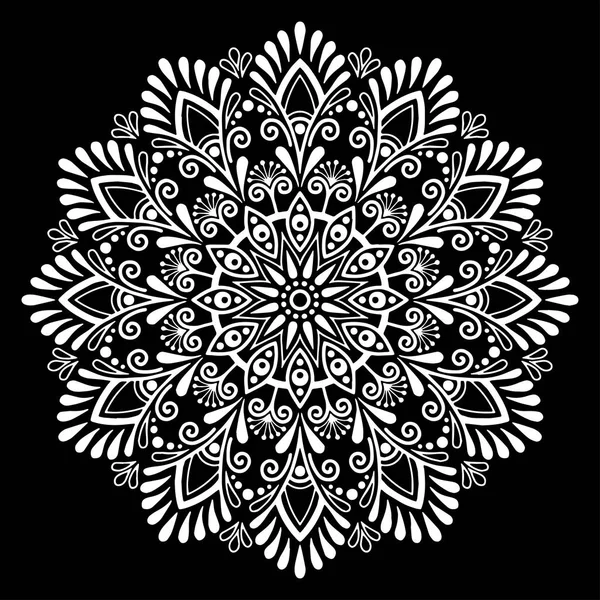Mandala Modèle Blanc Bonne Humeur — Image vectorielle