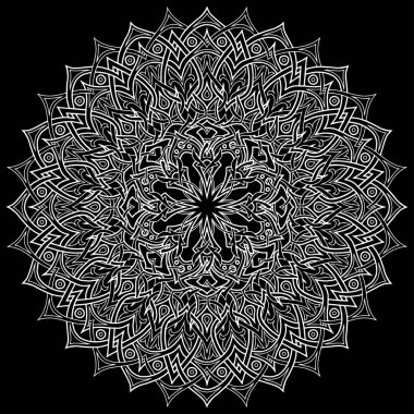 Arabesk beyaz karalamalar tasarım arka plan için vektör illüstrasyon kroki. Vektör çizim. Tekstil, tebrik kartı, boyama kitabı, telefon dava yazdırmak kullanılabilir