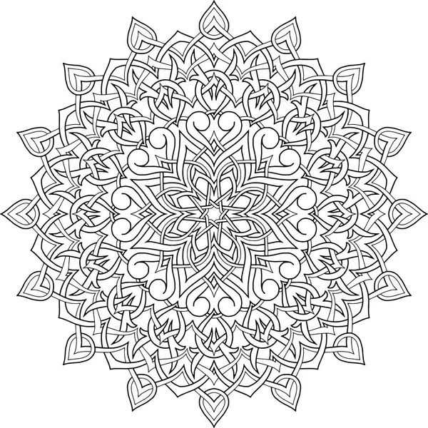 Figura Mandala Para Colorear Garabatos Bosquejo Buen Humor — Vector de stock