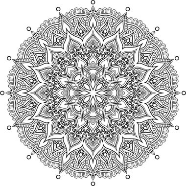 Renkli karalamalar için mandala iyi bir ruh hali çizmek