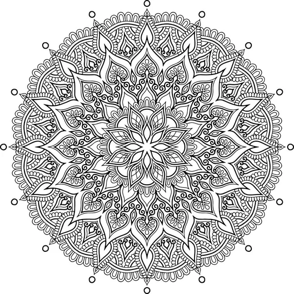 Σχήμα Mandala Για Χρωματισμό Doodles Σκίτσο Καλή Διάθεση — Διανυσματικό Αρχείο