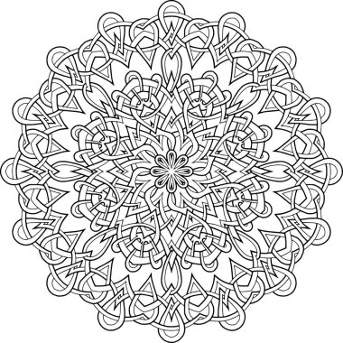 Mandala desen siyah beyaz karalamalar keyfi kroki